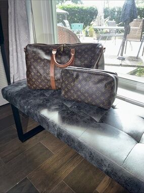 BUNDLE! Louis Vuitton Monogram Canvas 45 keepall and toiletry Pouch